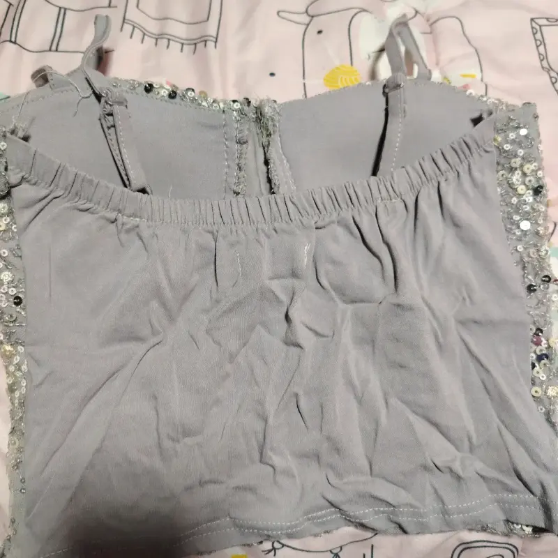 Corset gris con lentejuelas - 2