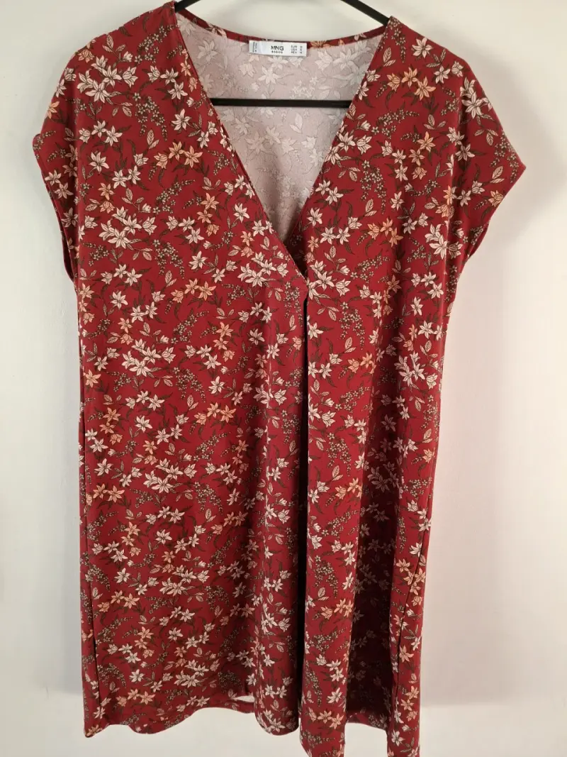 Vestido rojo floral - 1
