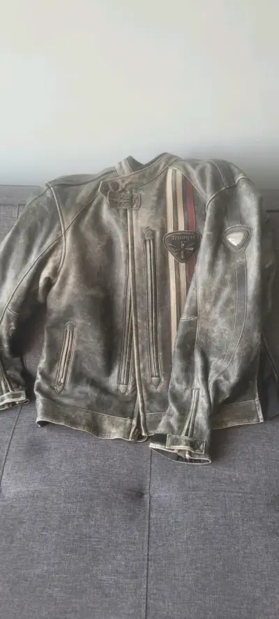 Chaqueta de Motocuero estilo vintage - miniatura 5