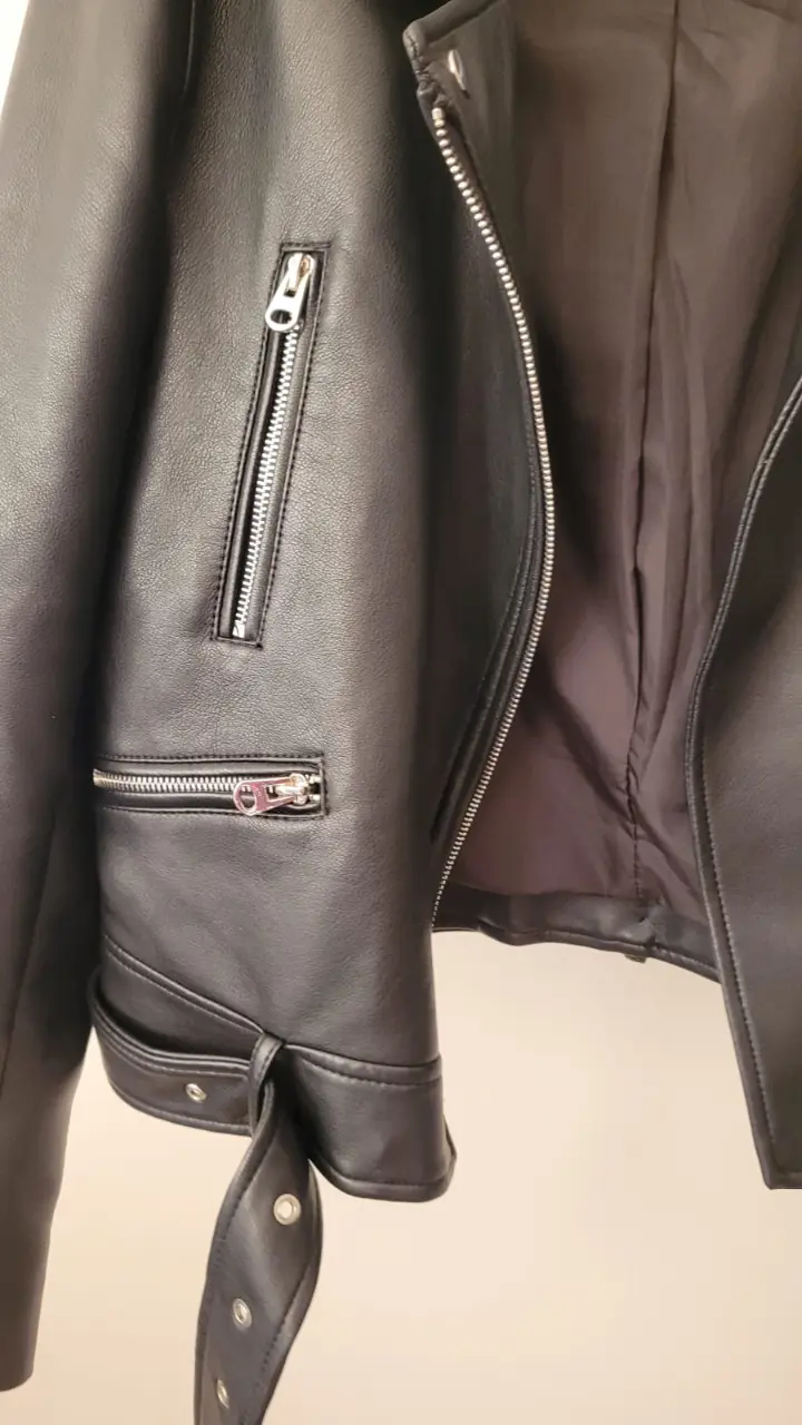 Chaqueta de cuero negra TALLA S (MUJER) - 4