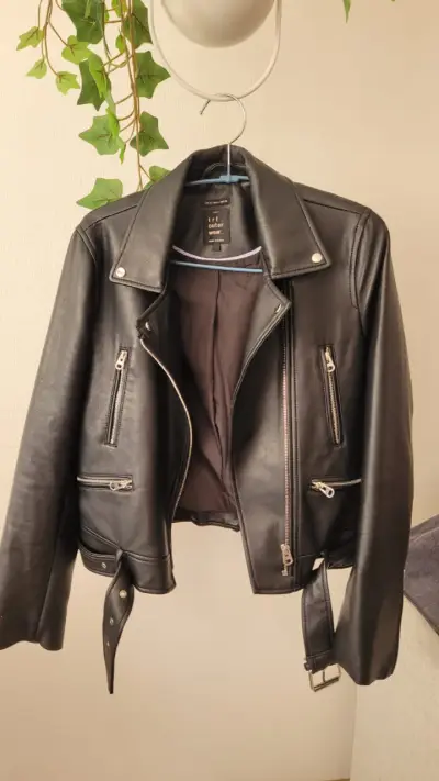 Chaqueta de cuero negra TALLA S (MUJER) - miniatura 5