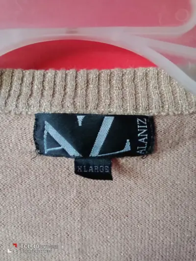 Cárdigan corto beige con brillo - miniatura 2