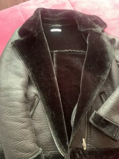 Chaqueta de cuero negra Opposite - miniatura 2