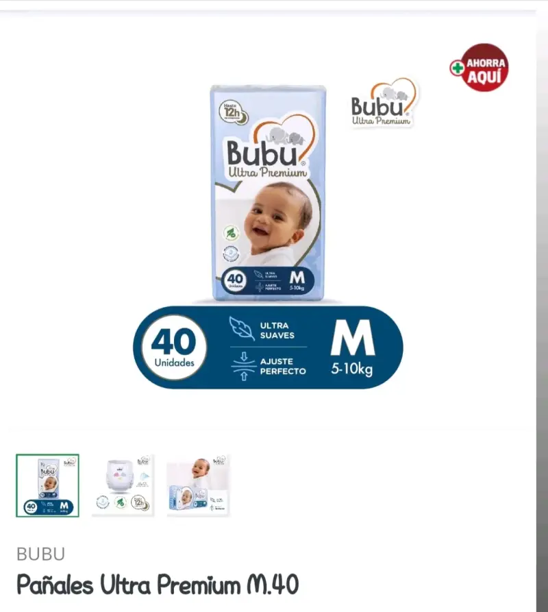 Pañales Ultra Premium Bubu Talla M