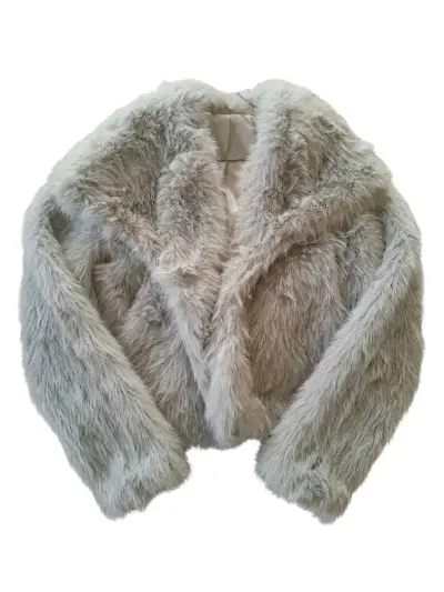 Chaqueta de piel sintética gris - miniatura 1
