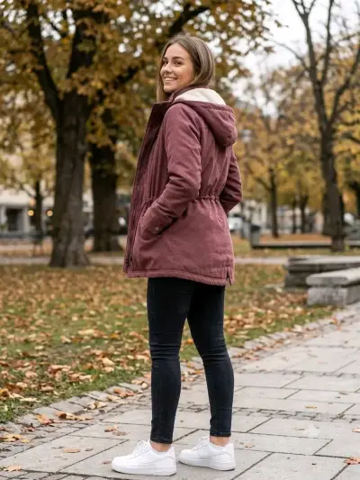 Parka burdeos con capucha - miniatura 2