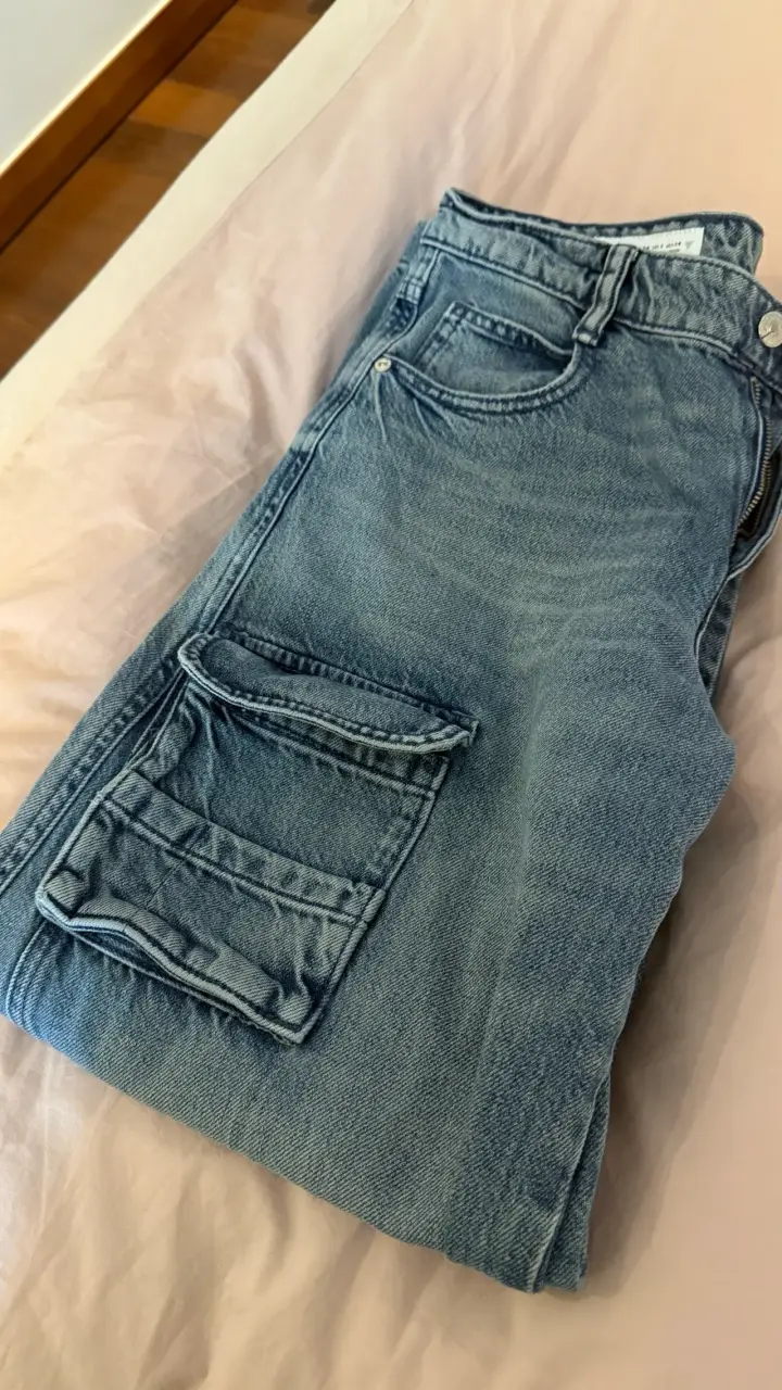 Jeans cargo Zara azul claro - 3