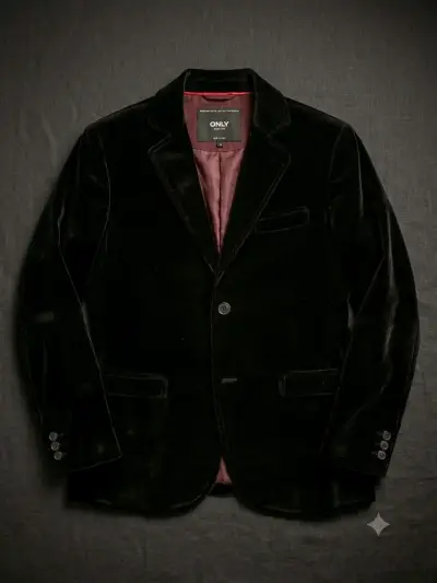 Blazer de terciopelo negro elegante - miniatura 2
