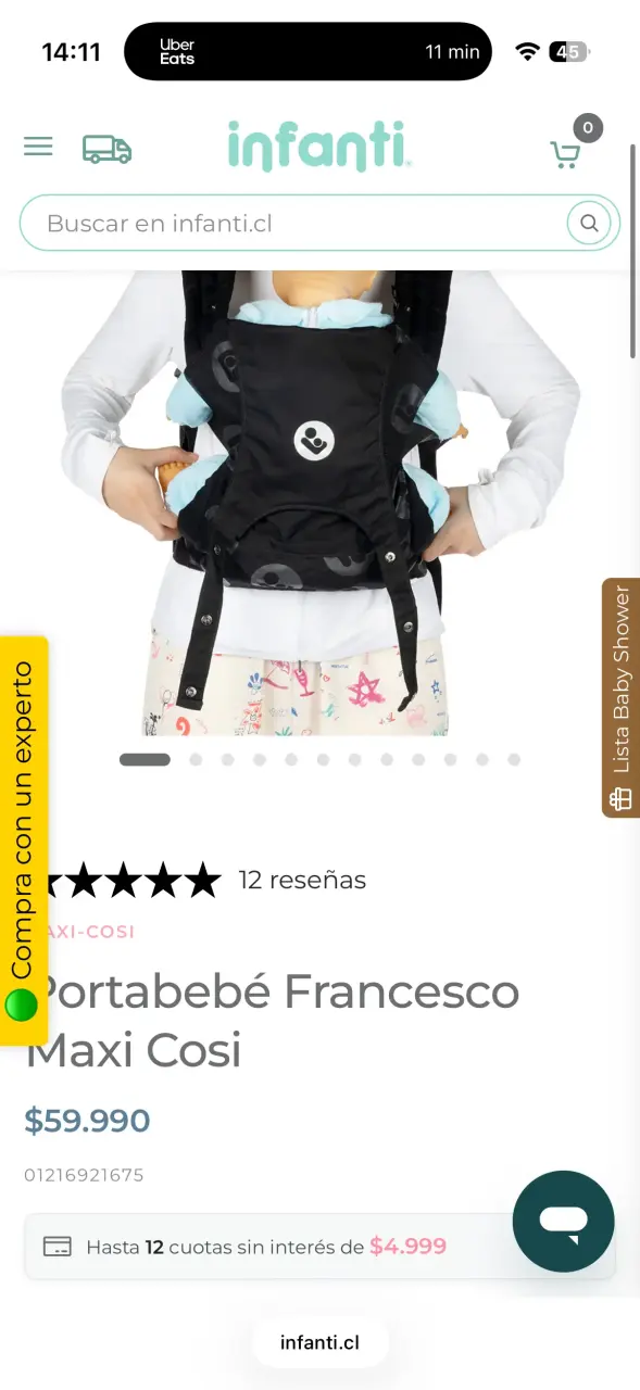 Portabebés negro ergonómico - 3