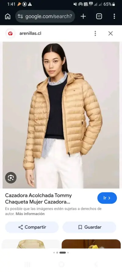 Chaqueta Tommy acolchada beige - miniatura 3