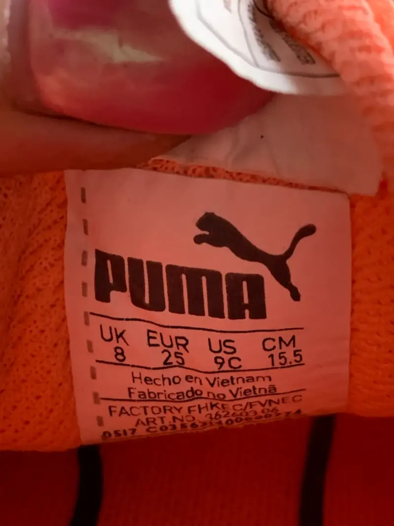 Zapatillas deportivas naranjas Puma infantil - 3