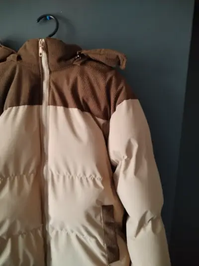 Chaqueta acolchada beige y café - miniatura 2