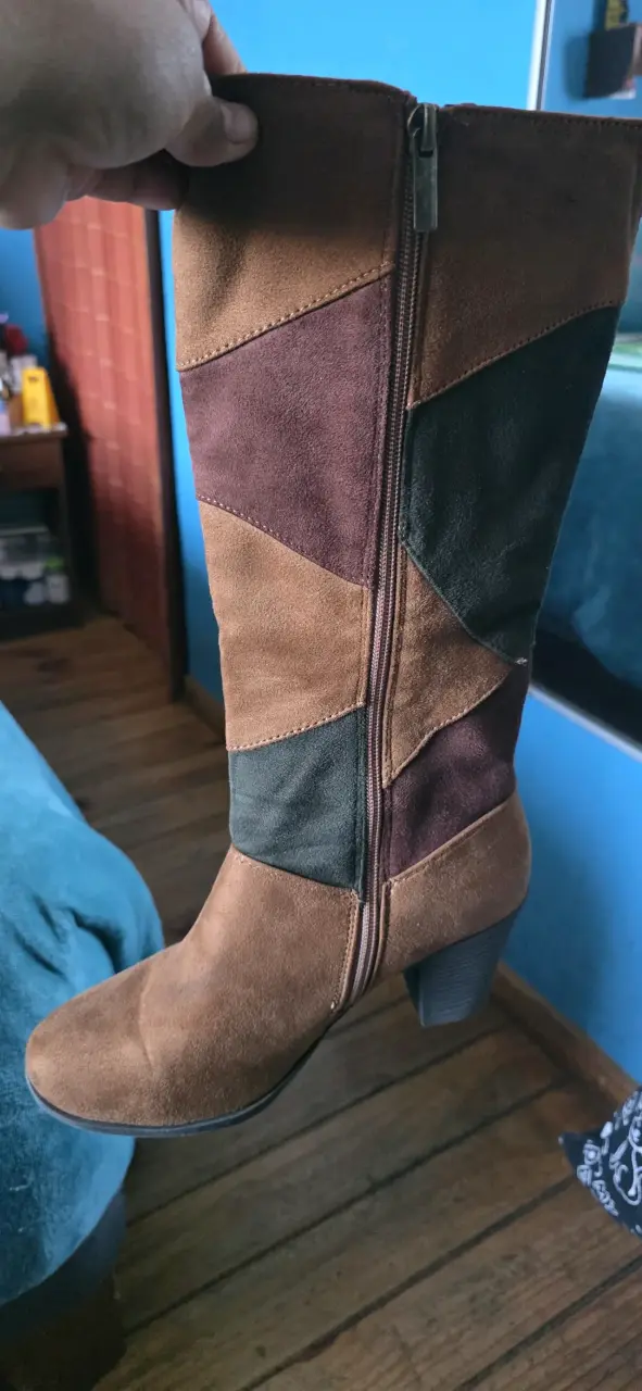 Botas altas de gamuza multicolor - 2