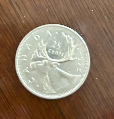Moneda Canadá 1975 25 centavos - miniatura 2