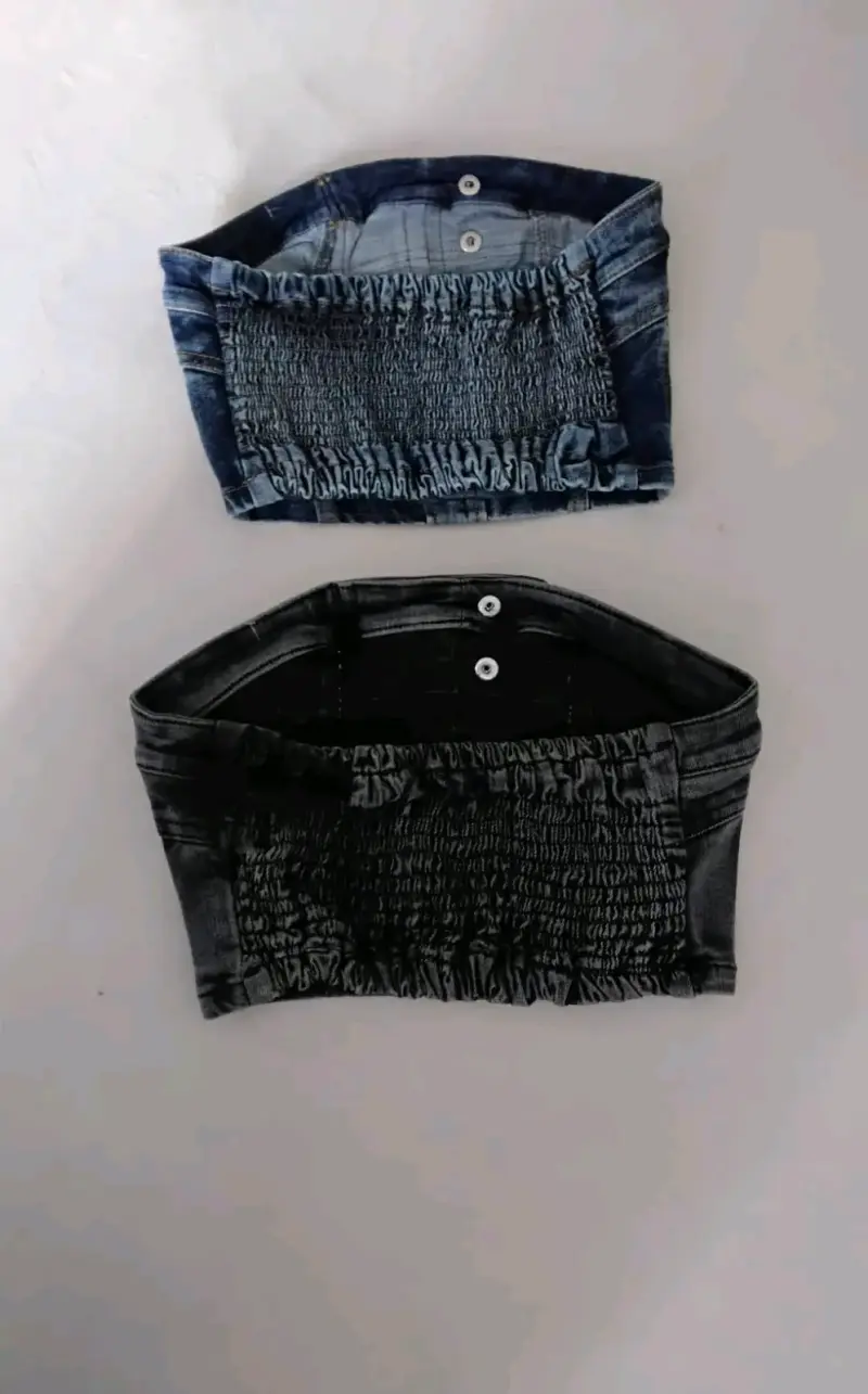Vestido denim strapless - 4