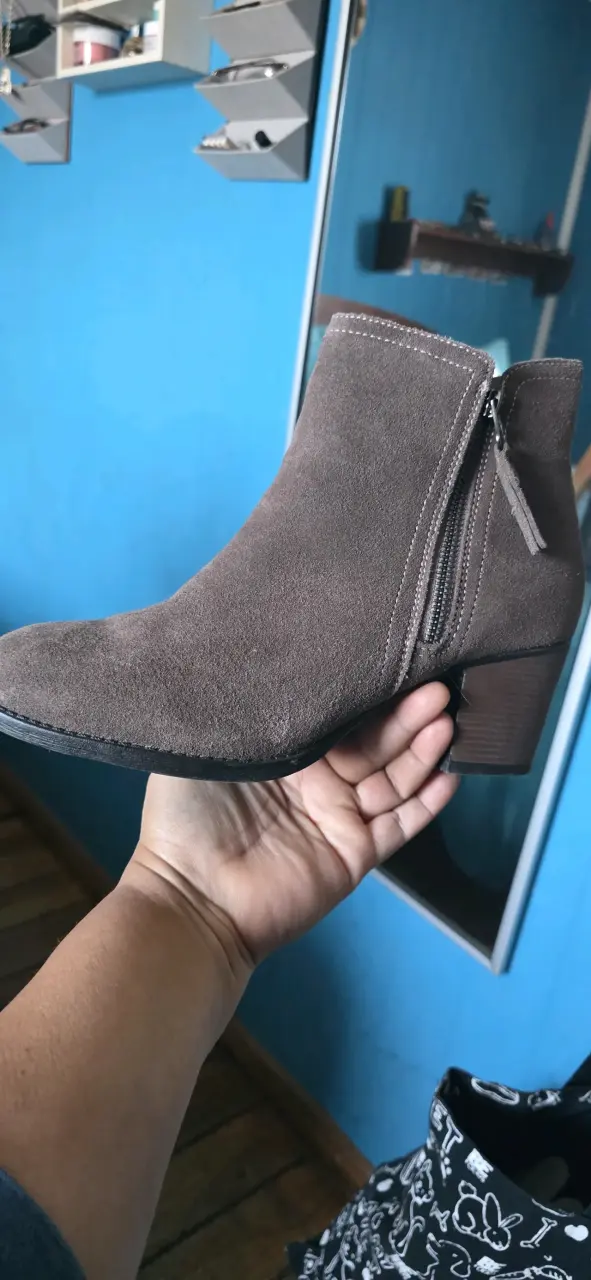 Botines de gamuza café - 2