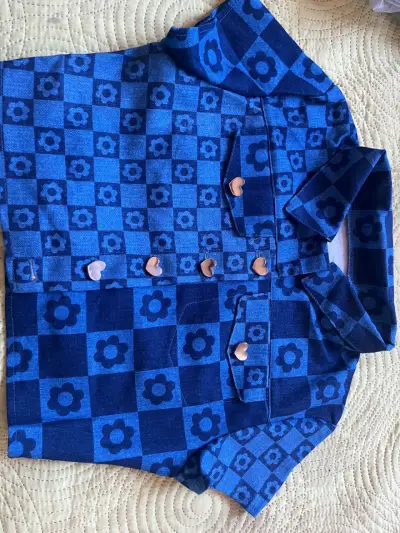 Camisa corta a cuadros azul - miniatura 2