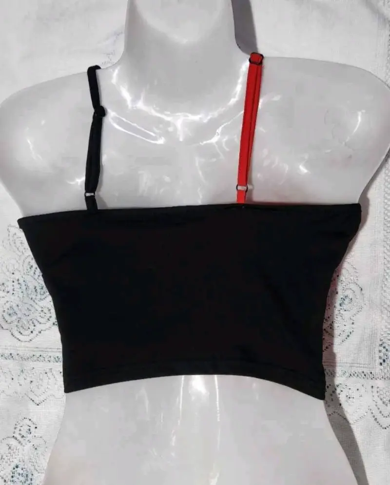 Crop Shein nuevo bicolor con alfileres decorativos - 3