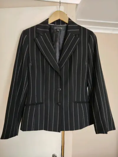 Blazer negro a rayas Anne Klein - miniatura 1