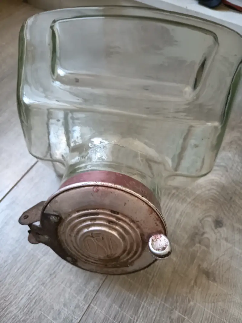 Envase de vidrio grande antiguo, costa, vintage - 1