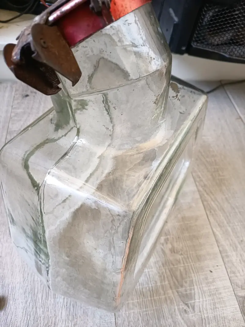 Envase de vidrio grande antiguo, costa, vintage - 2