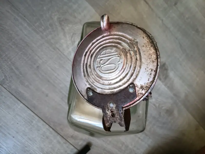 Envase de vidrio grande antiguo, costa, vintage - 3