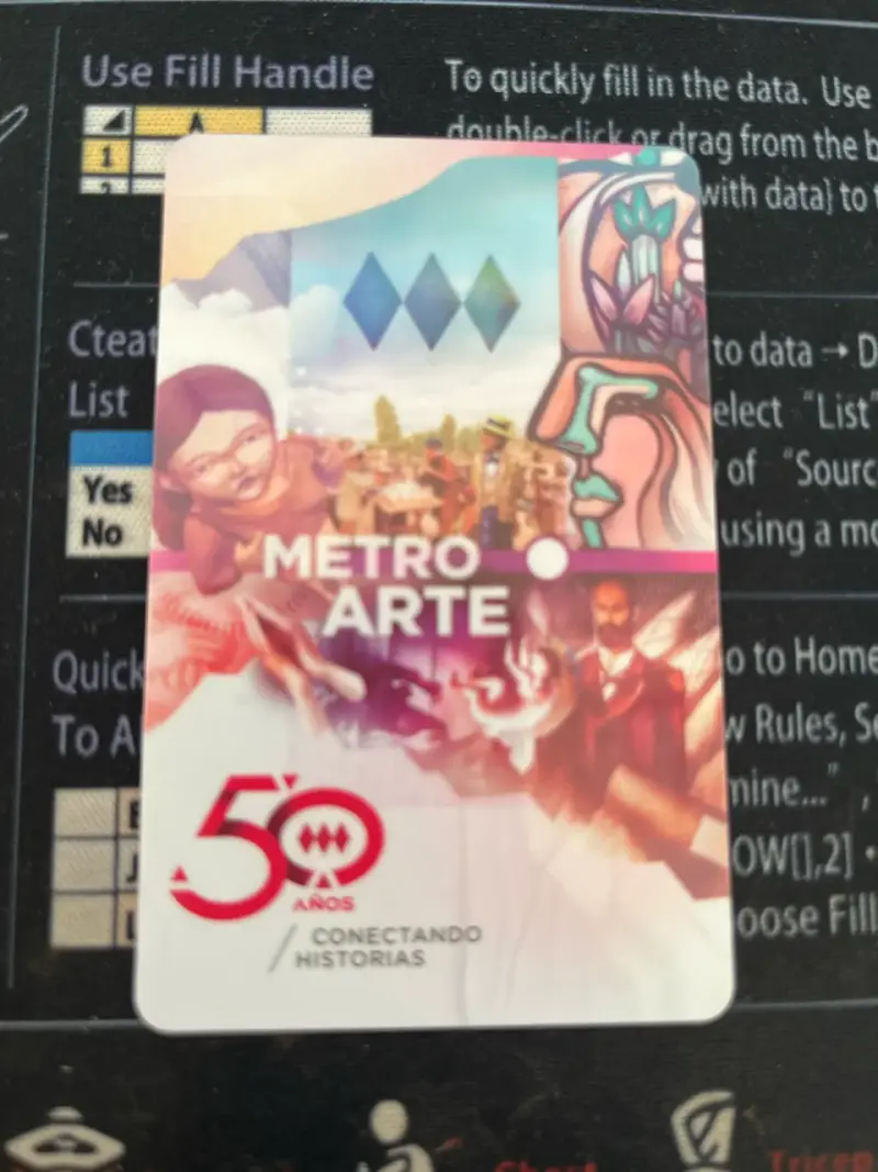 Tarjeta Bip! Metro Arte 50 Años