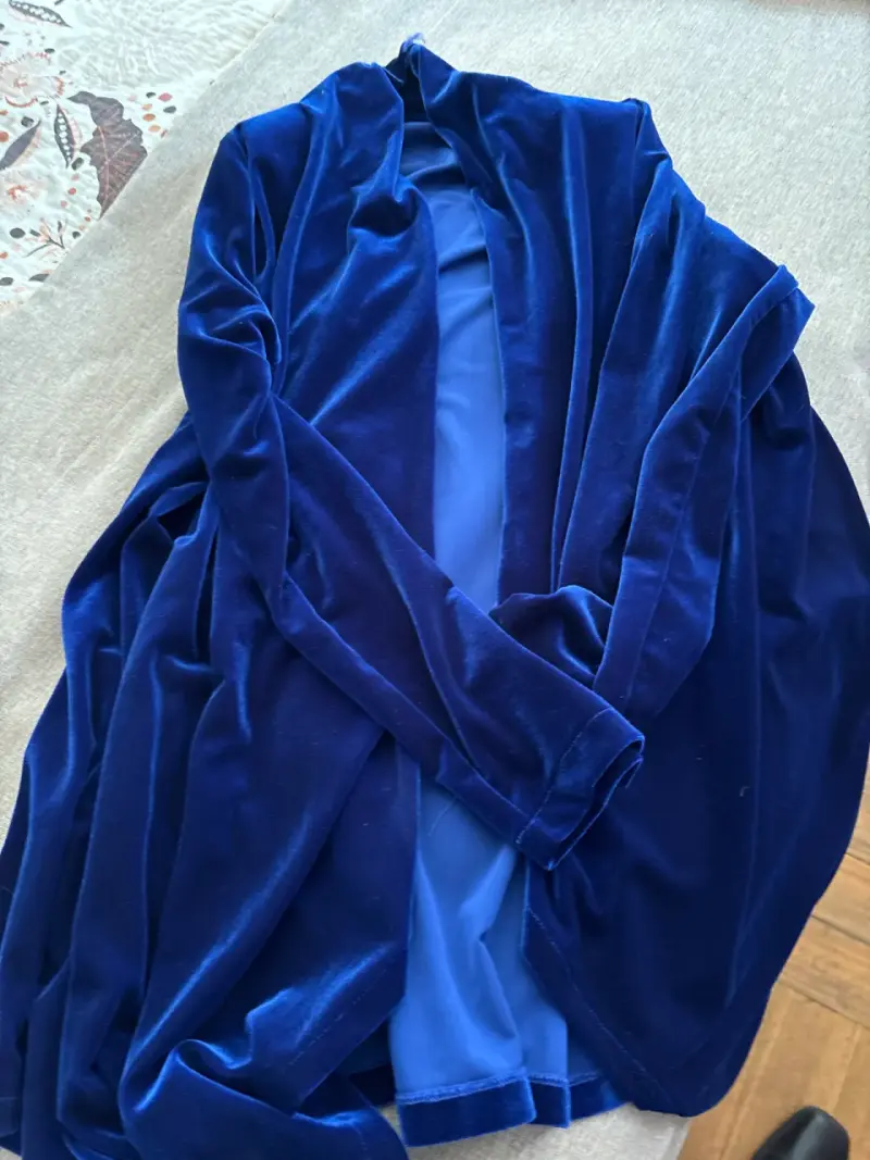 Cárdigan de terciopelo azul - 2