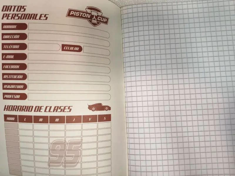2x$1.000, Cuadernos college,Cars Lightning McQueen - 2