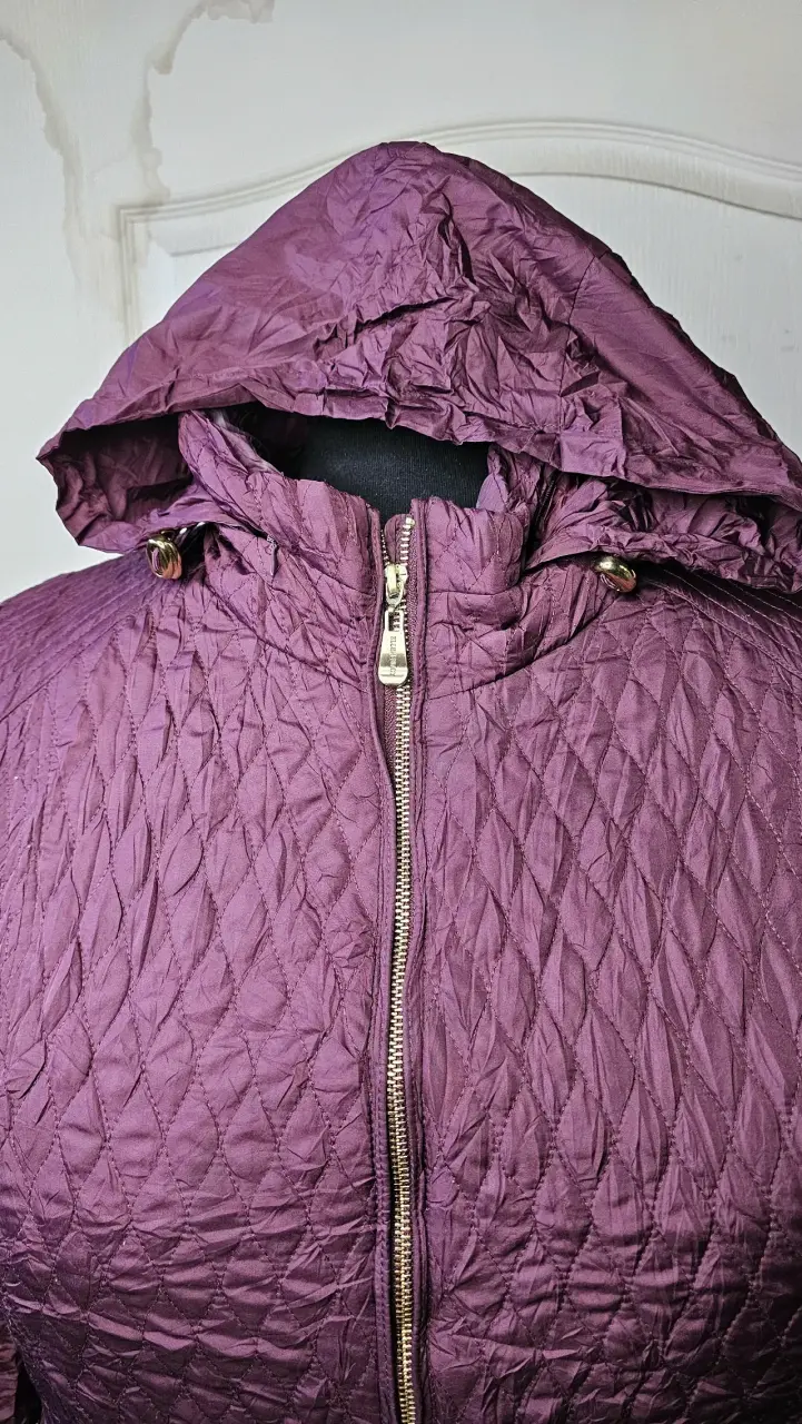 Chaqueta Larga acolchada morada con capucha xxl - 4