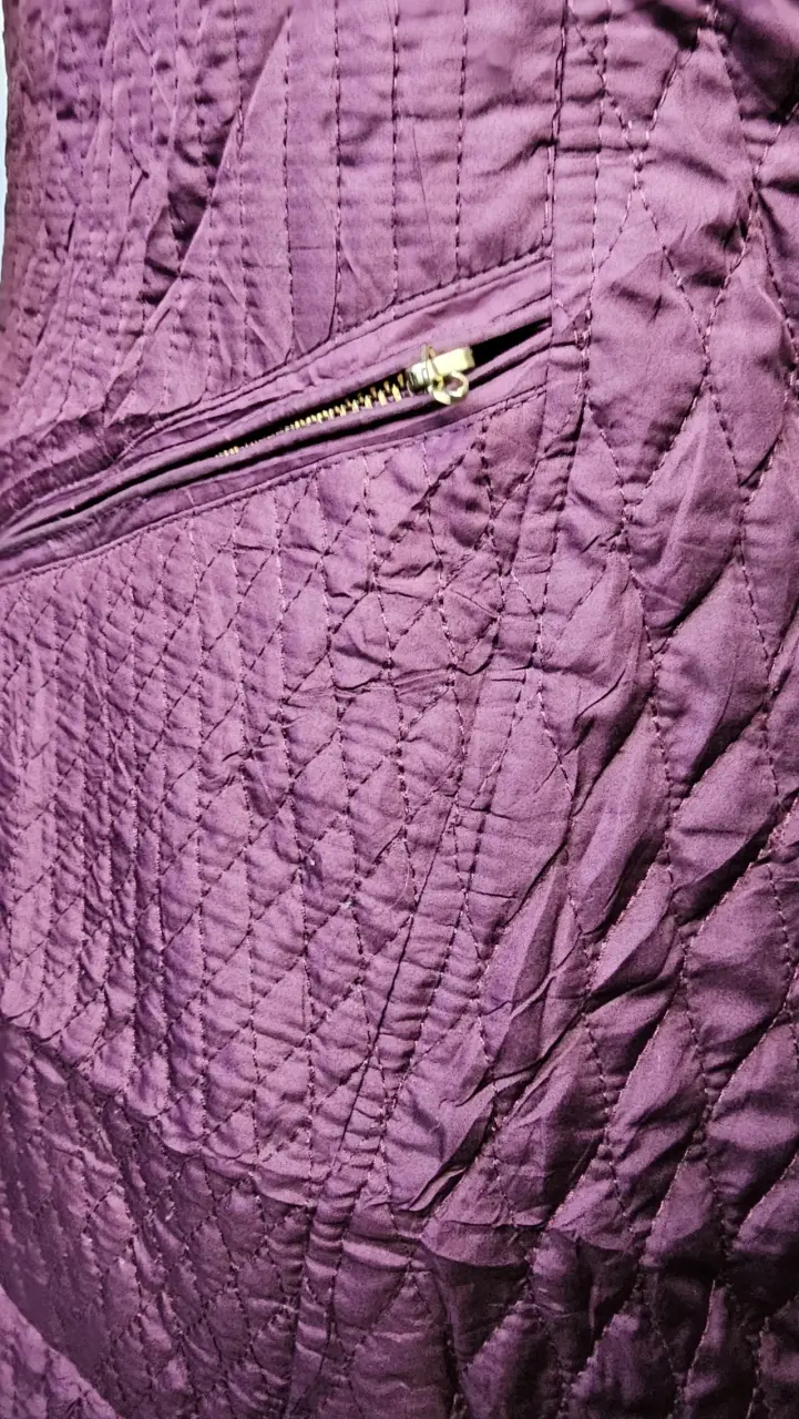 Chaqueta Larga acolchada morada con capucha xxl - 6