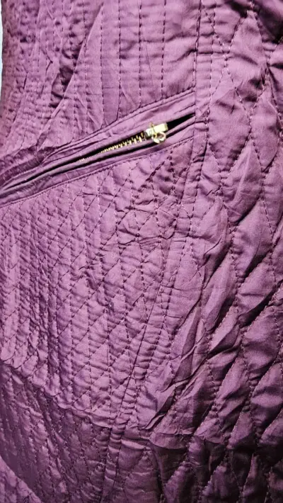 Chaqueta Larga  acolchada morada con capucha xxl - miniatura 6
