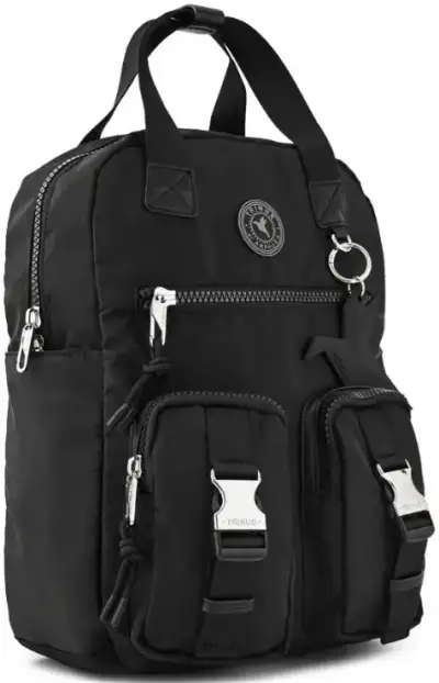Mochila negra con bolsillos múltiples - miniatura 1