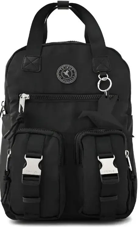 Mochila negra con bolsillos múltiples - 2