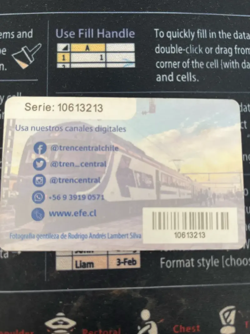 Tarjeta Tren Central - 2