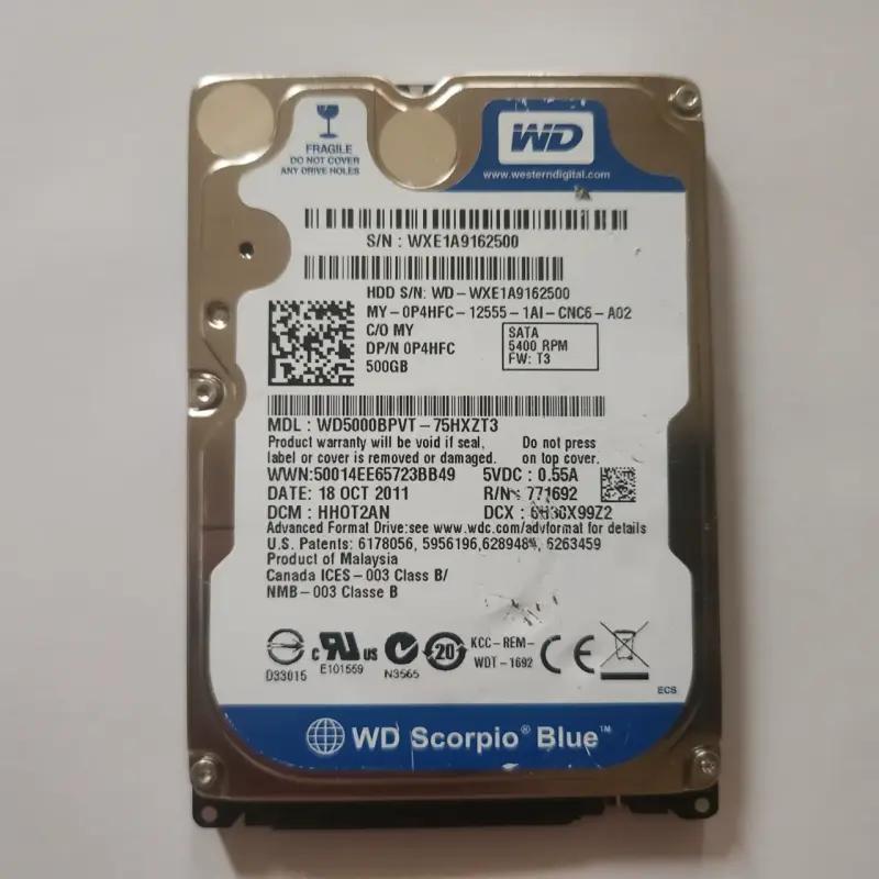 Disco duro WD Scorpio Blue 500GB