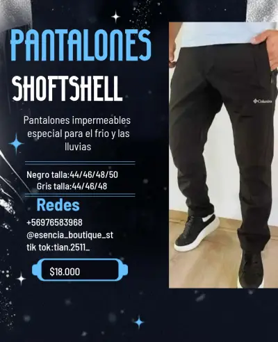 Pantalones impermeables softshell negros - miniatura 1