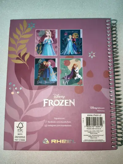 Cuaderno triple, 150 hojas, 5mm,Frozen grande - miniatura 5