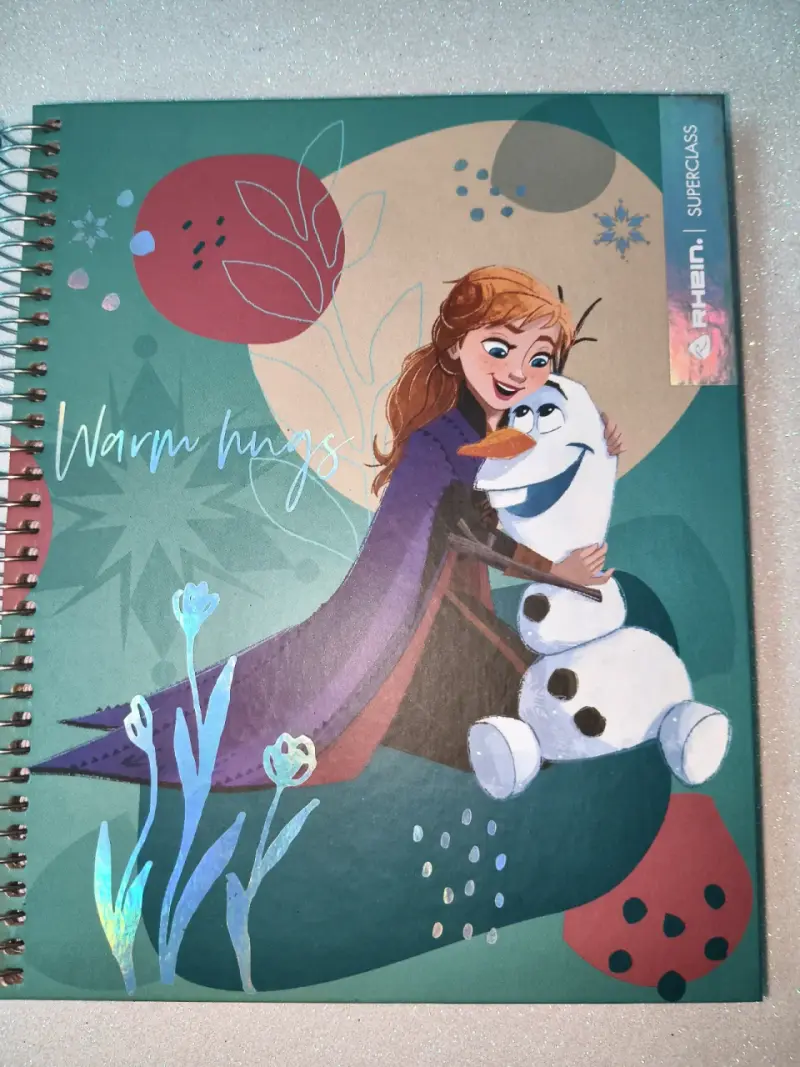 Cuaderno triple, 150 hojas, 5mm,Frozen grande - 1