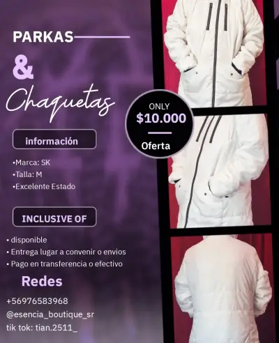 Parka blanca estado excelente - miniatura 1