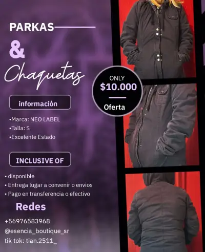 Parka marca Amisu talla 34 - miniatura 5