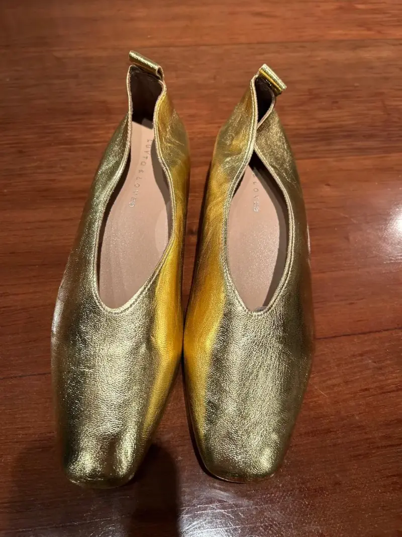 Zapatos 100% cuero nuevos dorados 24,5cm - 2