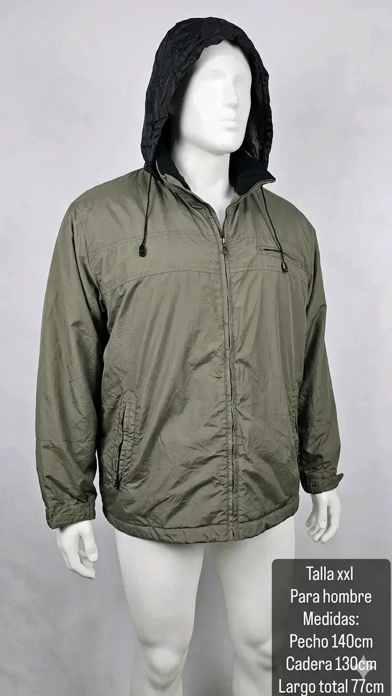 Chaqueta verde con capucha de hombre xxl - 1