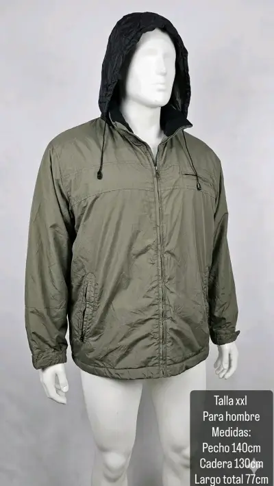 Chaqueta verde con capucha de hombre xxl - miniatura 1