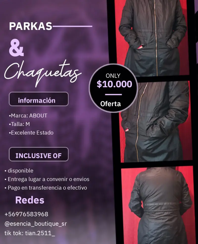 Parka Shein beige talla M - 3