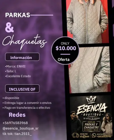 Parka Shein beige talla M - miniatura 5