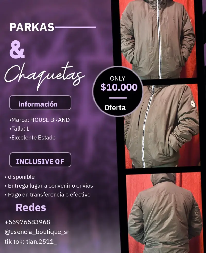 Parka bicolor con capucha - 3
