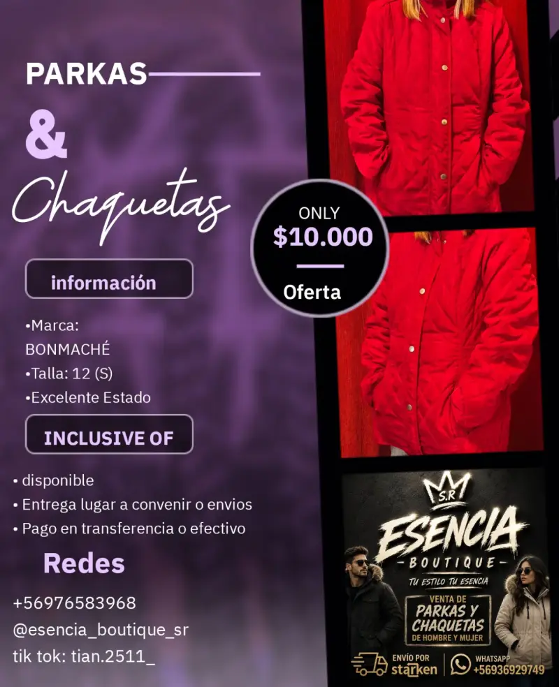 Parka roja Bonmaché talla S - 1