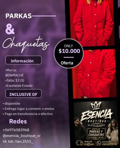 Parka roja Bonmaché talla S - miniatura 1