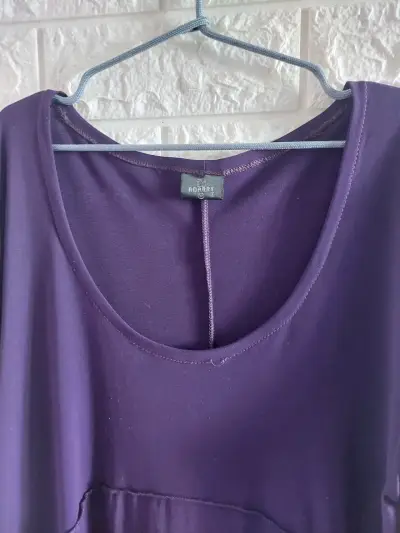 Vestido morado manga larga con lazo - miniatura 3